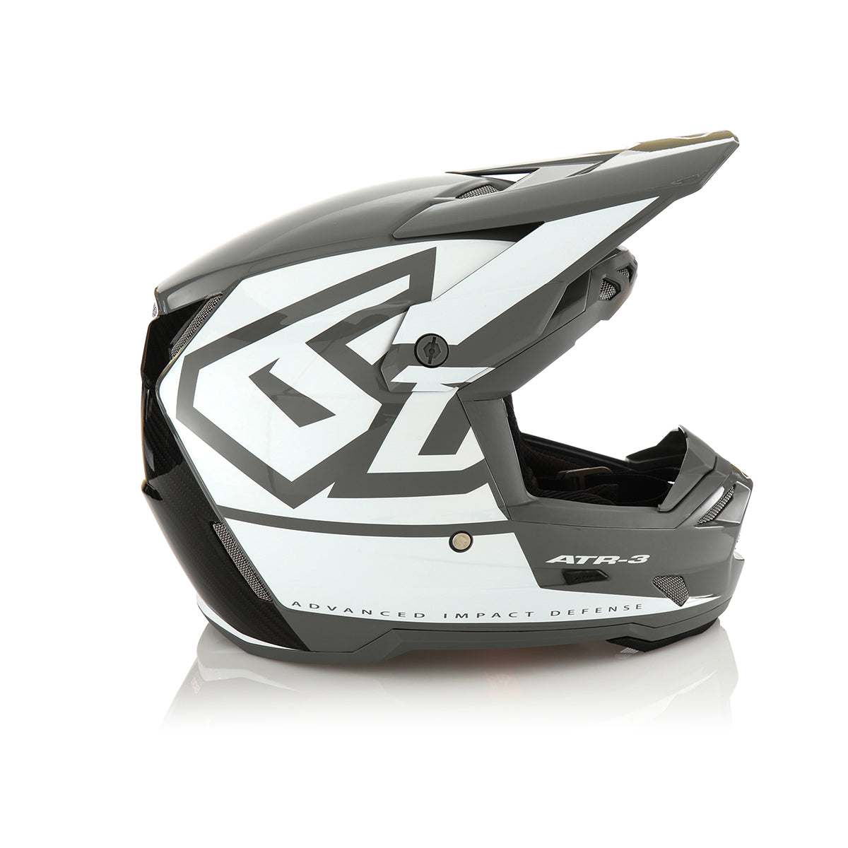 6D ATR-3 HEX GLOSS WHITE MOTO HELMET