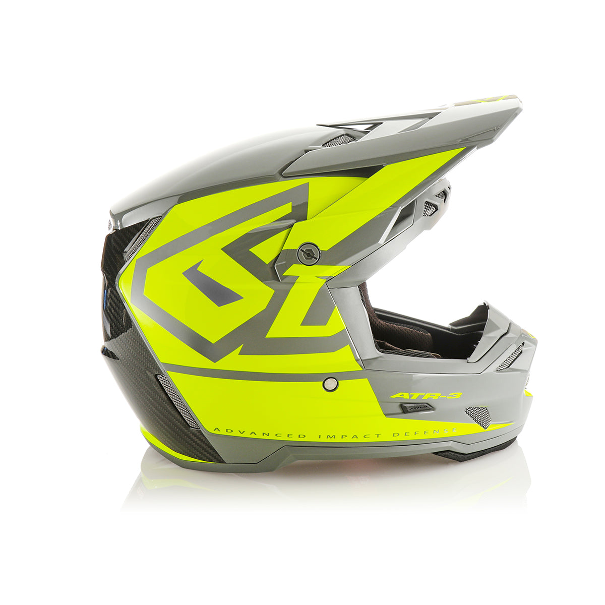6D ATR-3 HEX GLOSS NEON YELLOW MOTO HELMET