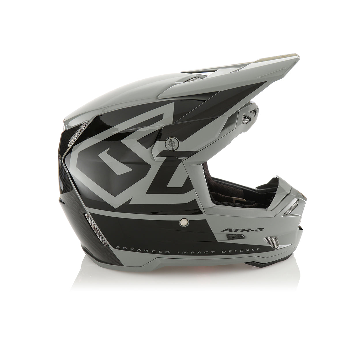 6D ATR-3 HEX GLOSS BLACK MOTO HELMET
