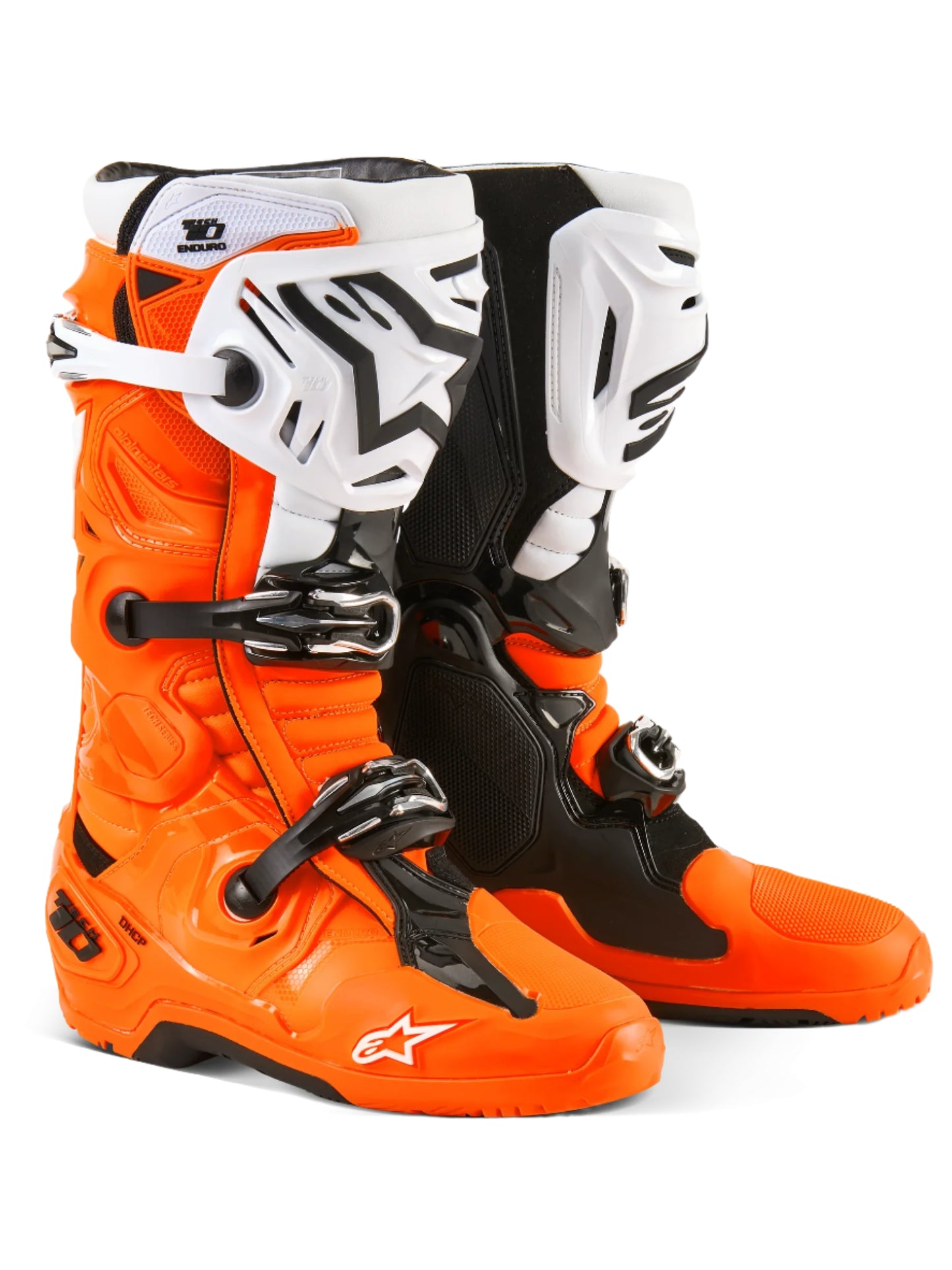 ALPINESTAR - TECH 10 ENDURO BOOTS - FLUO ORANGE/BLACK/WHITE