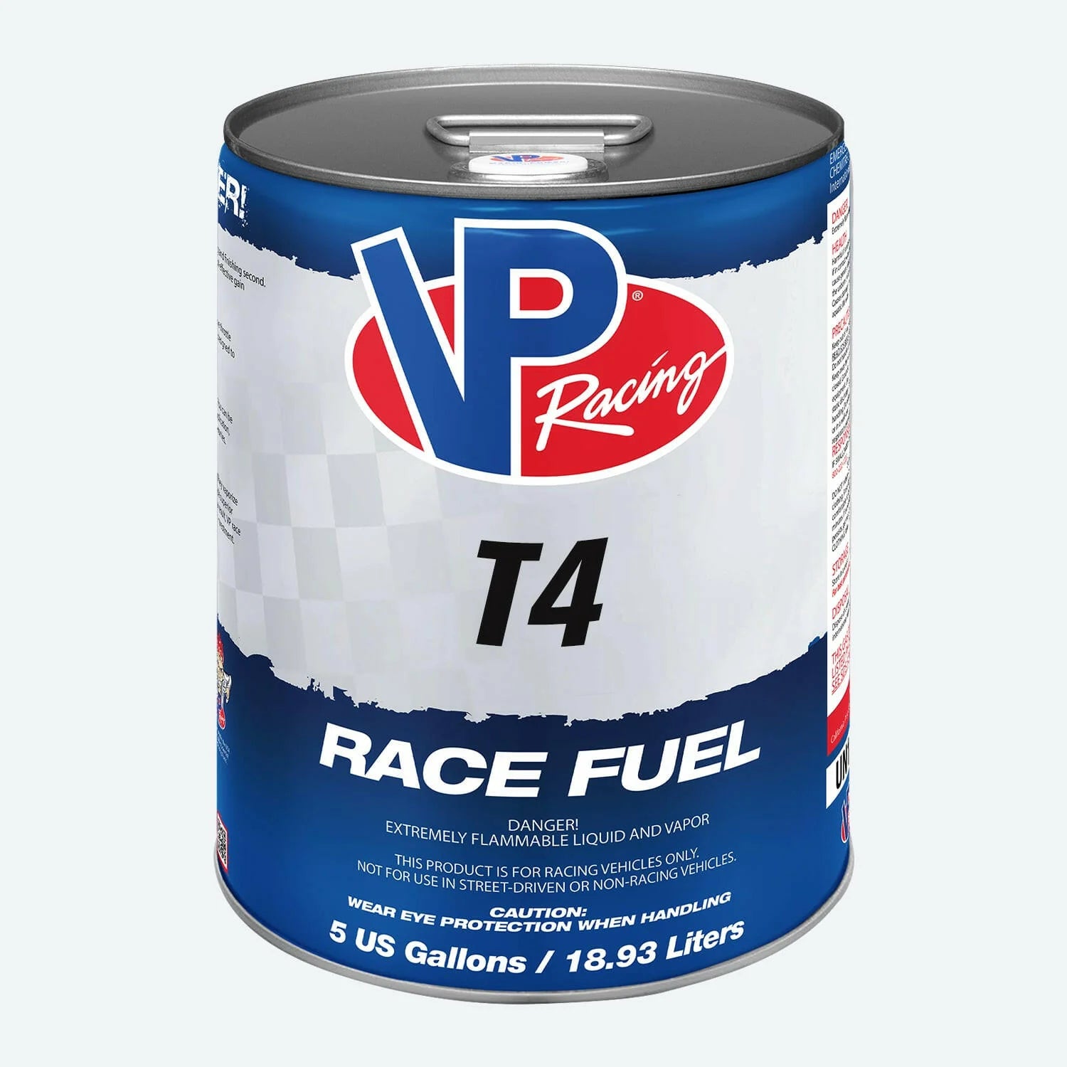 VP Racing 5-Gallon Square Fuel Jug With 4 Safety Fill Hoses - Blue Wissota UMP