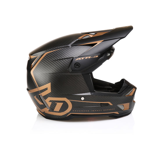6D ATR-3 NOVA MATTE CARBON FIBRE / BRONZE MOTO HELMET