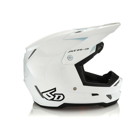 6D ATR-3Y YOUTH SOLID GLOSS WHITE MOTO HELMET