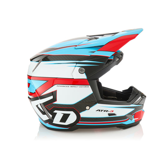 6D ATR-3 HYPER GLOSS RED CYAN MOTO HELMET