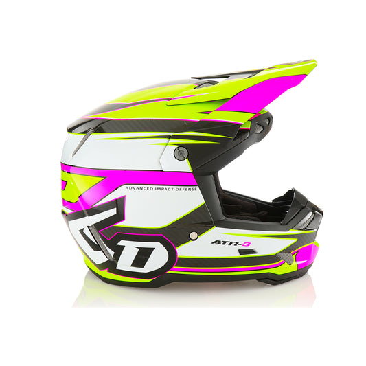 6D ATR-3 HYPER GLOSS NEON PINK YELLOW MOTO HELMET