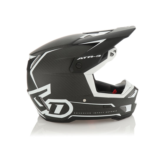 6D ATR-3 NOVA MATTE CARBON FIBRE / WHITE MOTO HELMET